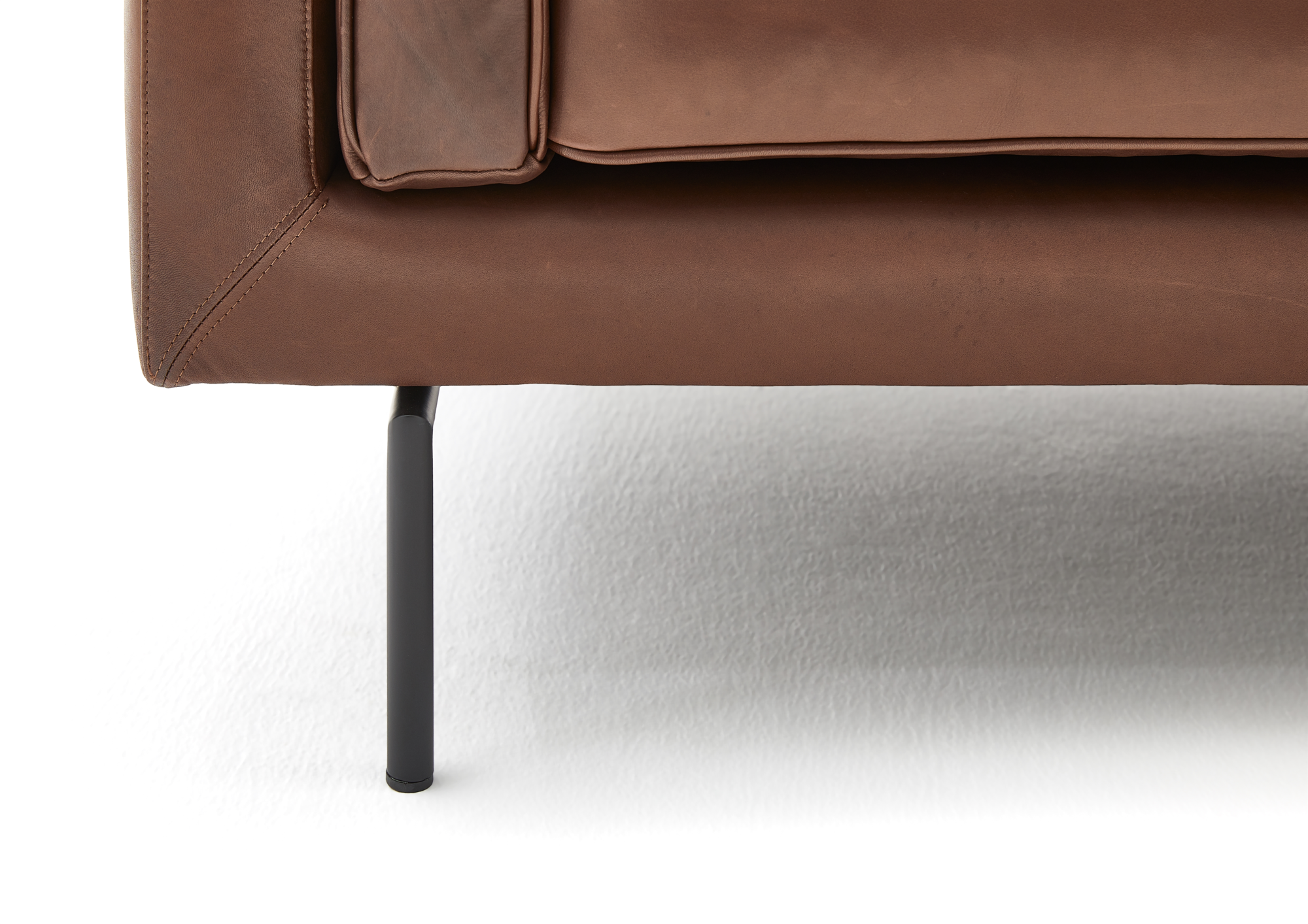 Loods 5 Design hoekbank Stark links Hoekbank Links (36+28) | C Sauvage Chocolate | Zwart met knik