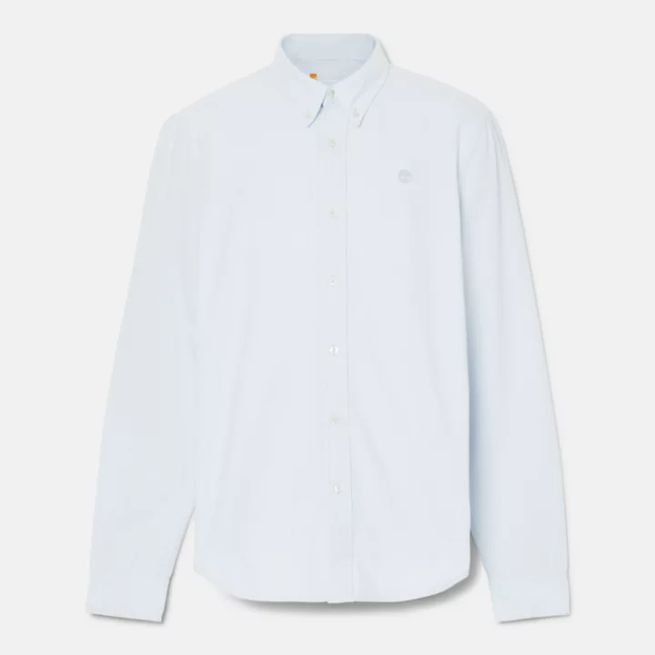 Chemise oxford à manches longues pour homme en bleu clair