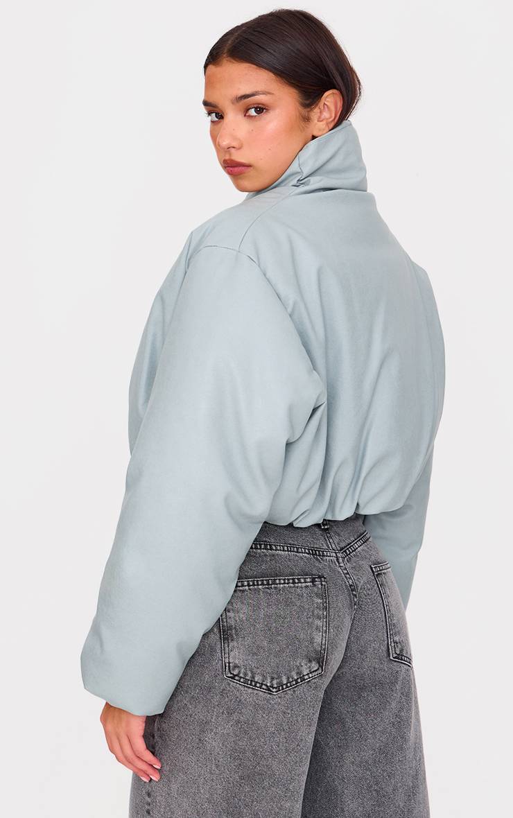 Veste Doudoune En Synthétiquecuir À Rabat