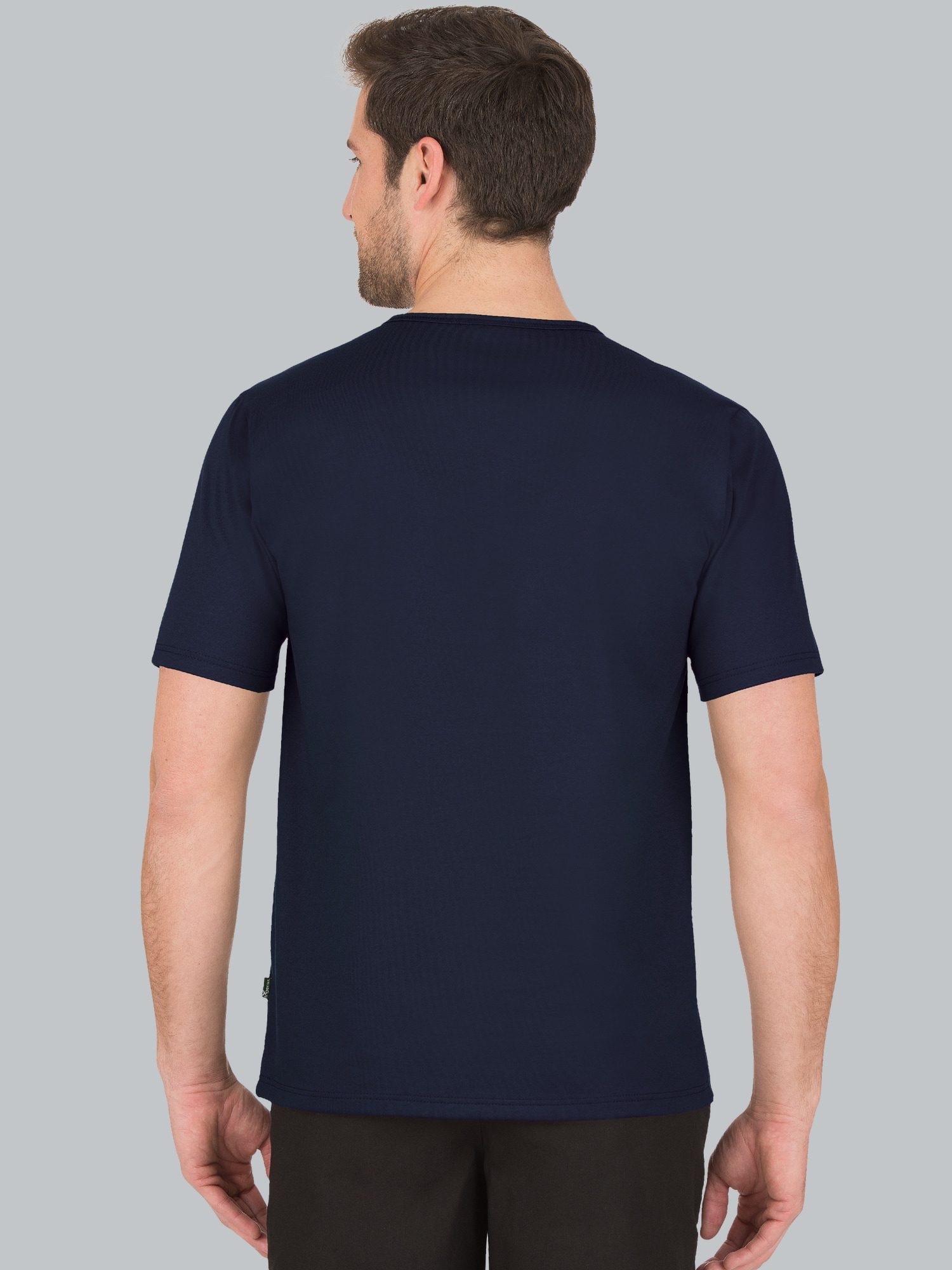 T-Shirt mit Knopfleiste DELUXE Baumwolle Navy