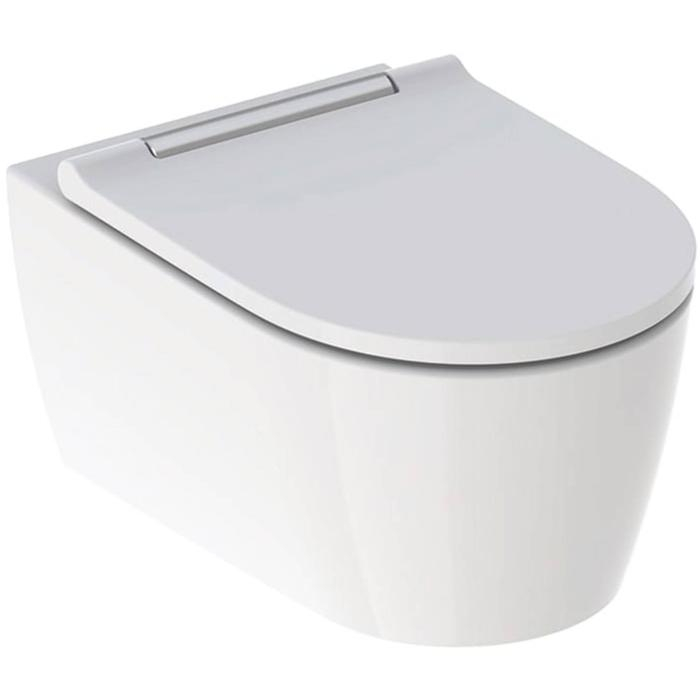 Geberit One wandcloset diepspoel TurboFlush met softclose zitting en Quick-Release wit/chroom