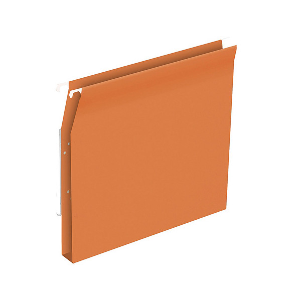 Dossiers suspendus Kraft 220g 1er prix fond V pour armoire coloris orange, lot de 25