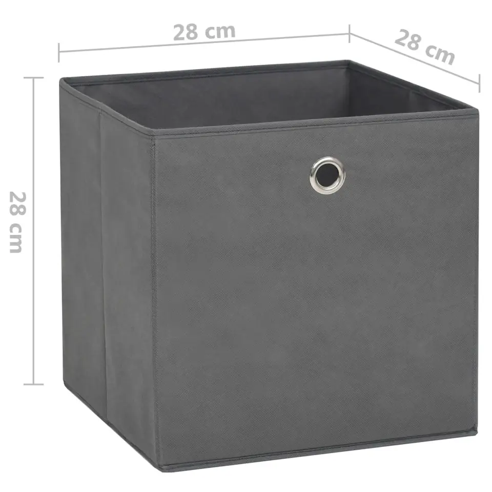 vidaXL - Opbergbox - Grijs - Stof - 4 stuks