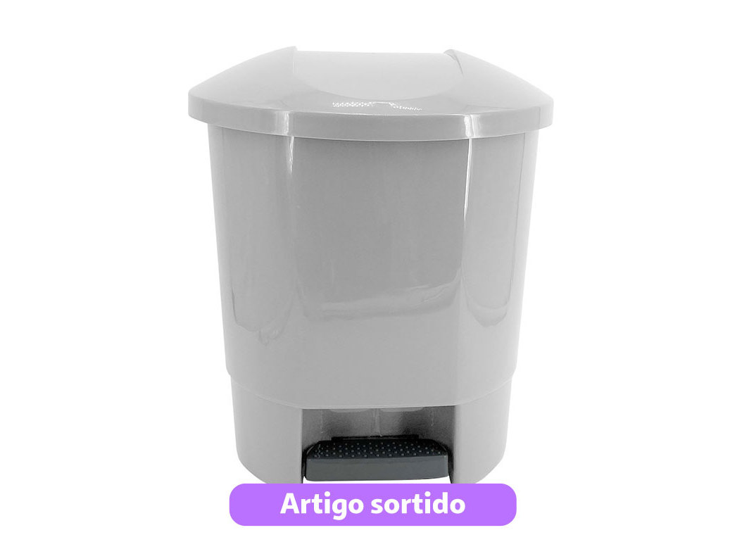 BALDE LIXO ANILAR COM PEDAL 30L CORES SORTIDAS