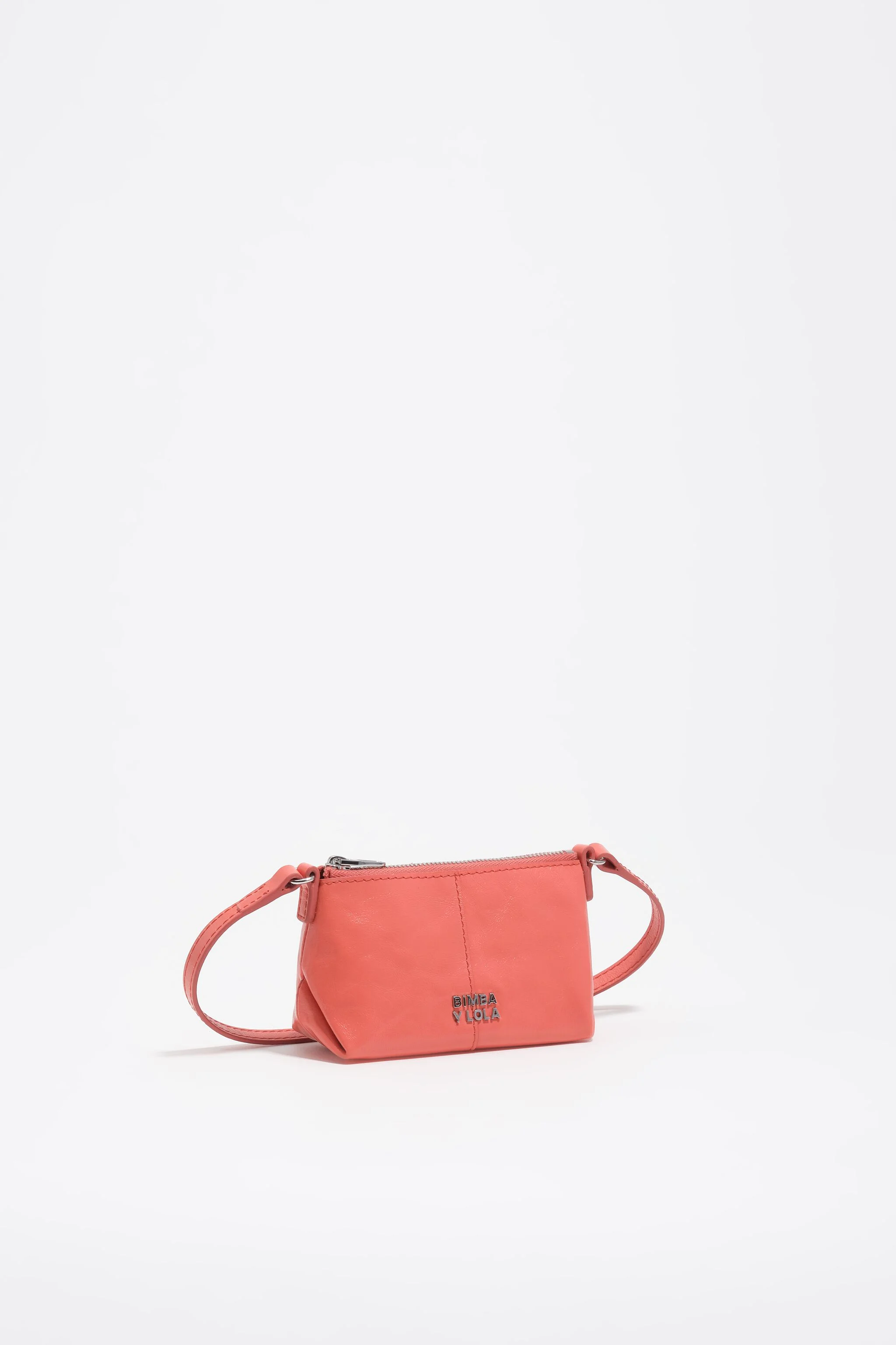 Bolsa transversal de microcouro coral