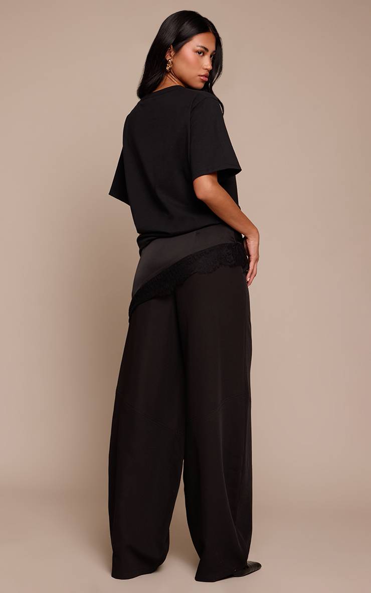 Noir Pantalon Ballon Tissé À Détails De Coutures