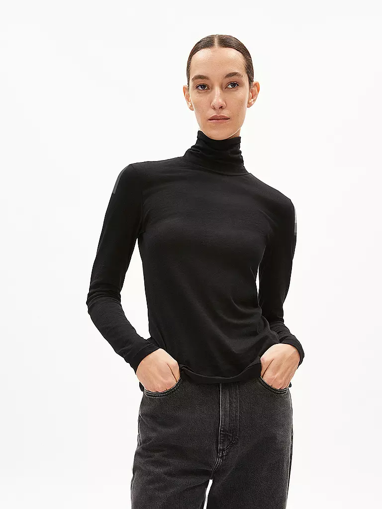 ARMEDANGELS Rollkragenshirt GRAZILIAA schwarz