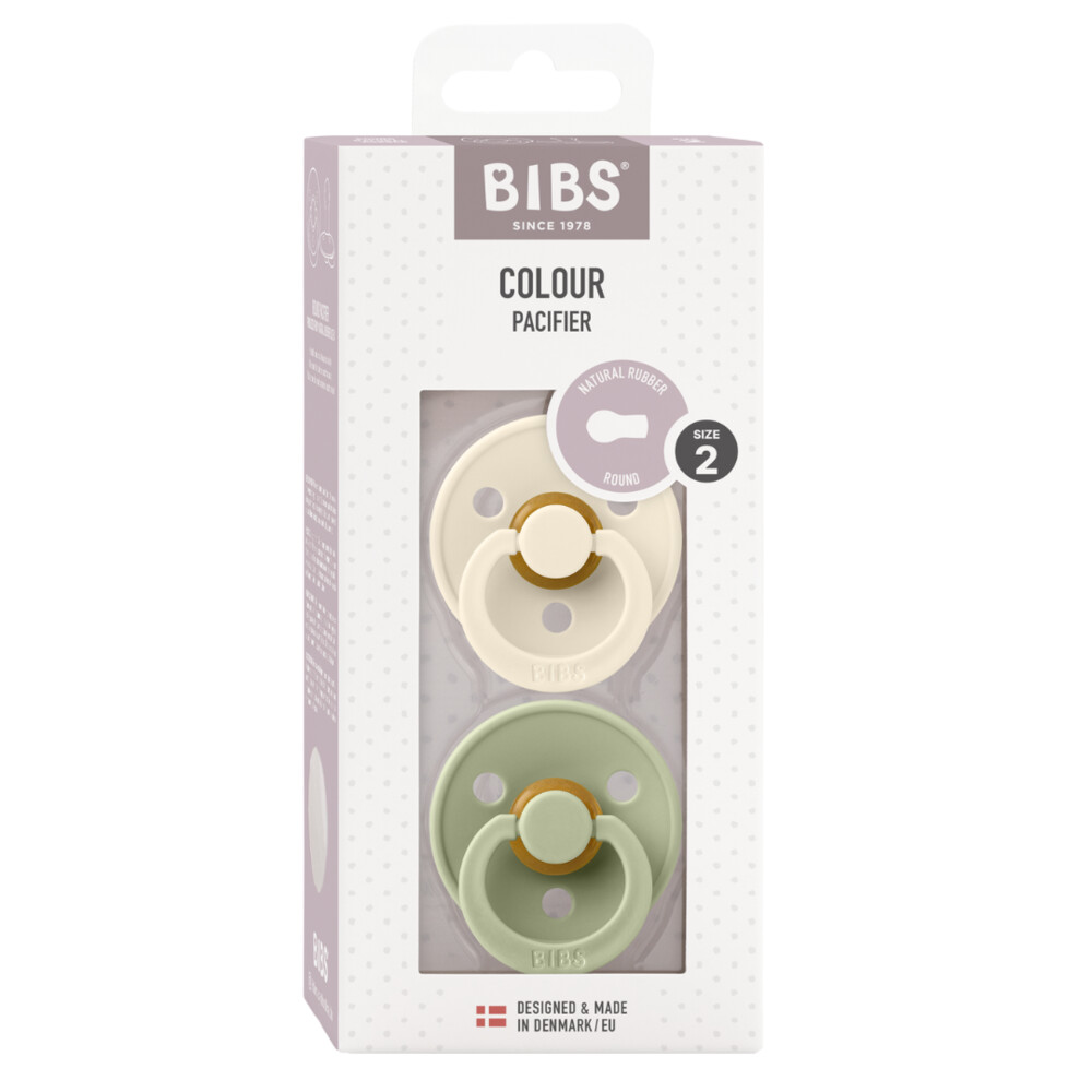 Bibs Fopspeen Maat 2 6-18 mnd Sage Ivory2 stuks