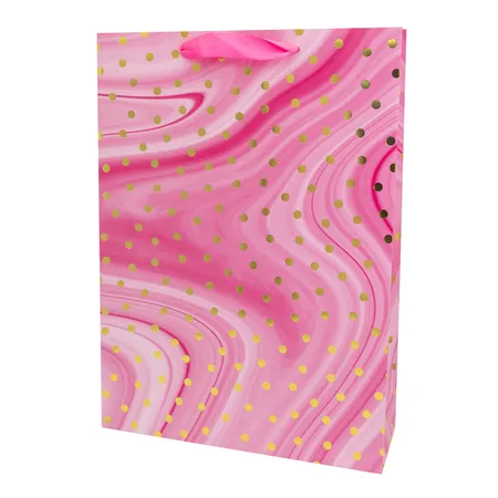 Idena Geschenktasche Dot pink 25x34,5x8cm FSC-Mix