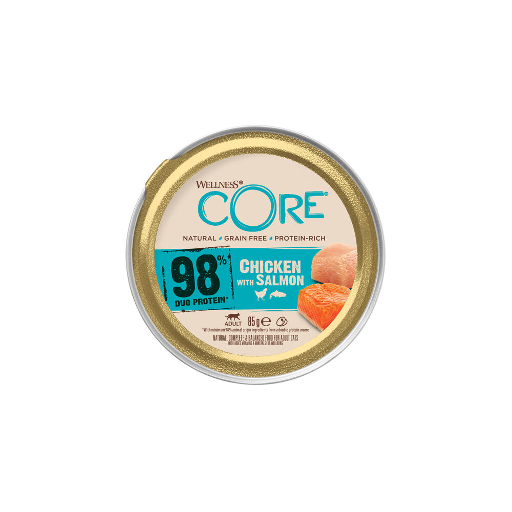 Wellness Core 98% Duo Protein - Kattenvoer - 85 Gram - zalm, kip