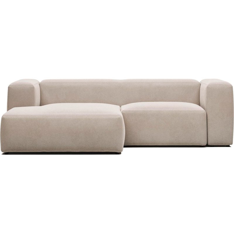 Canapé Blok 2 places méridienne gauche beige 240 cm