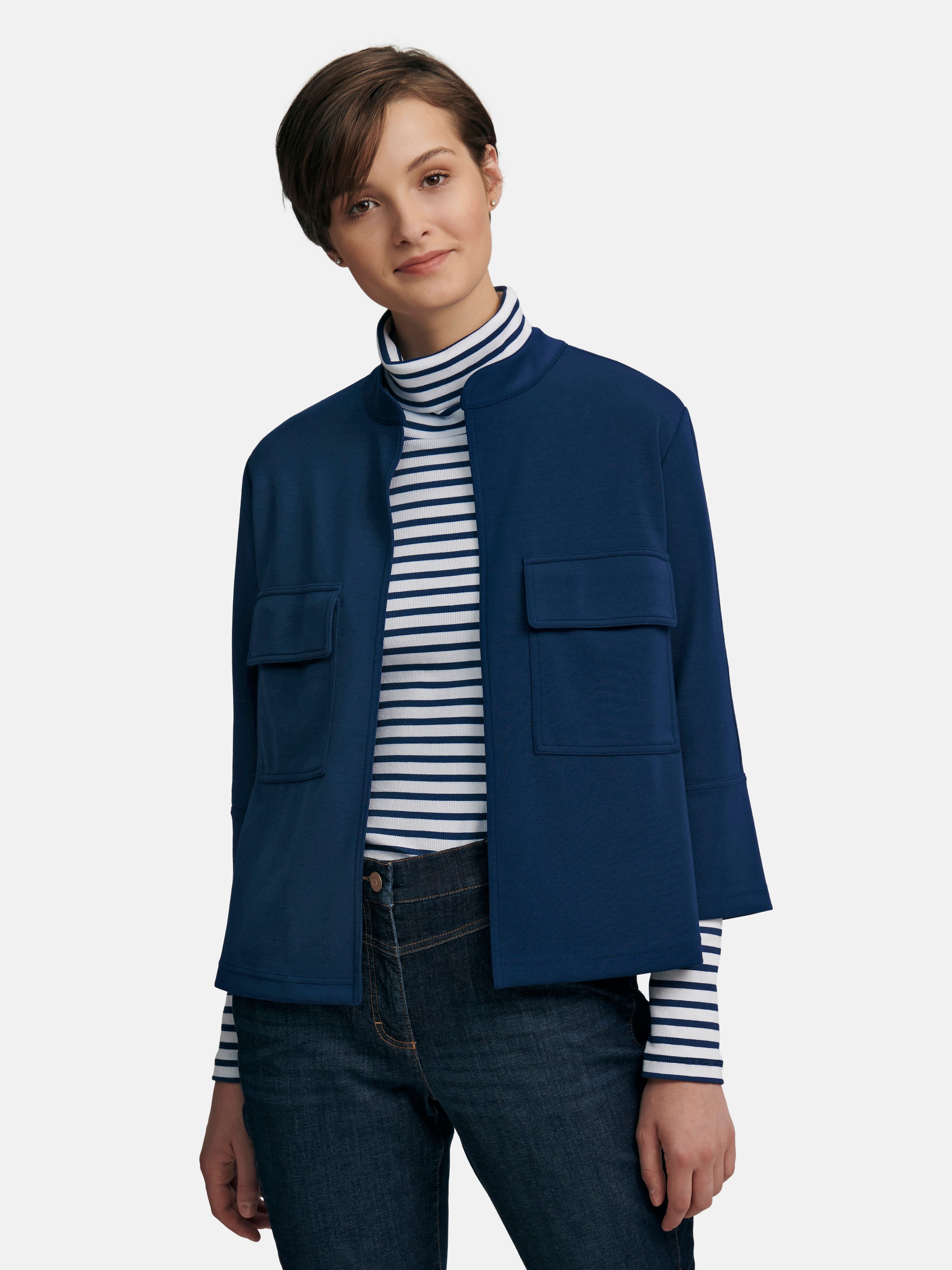 Jersey-Blazer mit 3/4-Arm