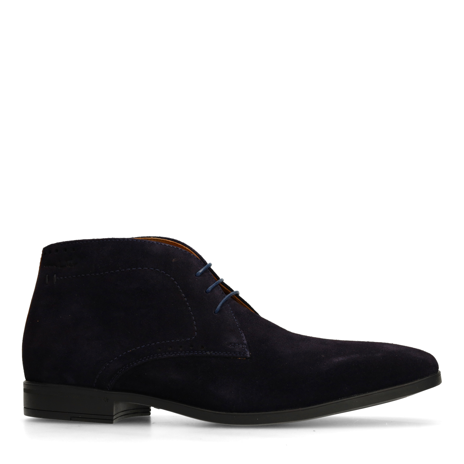 Donkerblauwe suède veterschoenen