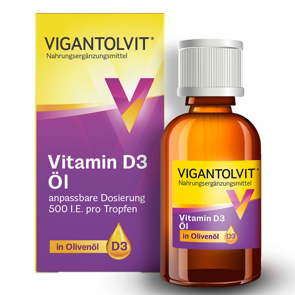 Vitamin D3  VIGANTOLVIT Öl, 500 I.E. pro Tropfen - Jetzt 10% Rabatt mit dem Code vigantolvit10 sparen*