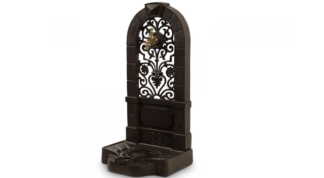 Fontaine de jardin fonte marron 35.5x31x74.5cm