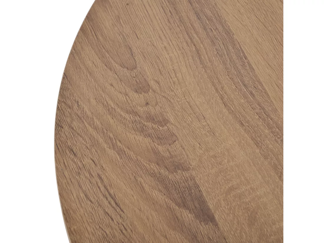 Lot de 2 tables basses gigognes, table d'appoint - bois MDF et pièds en métal - coloris chêne