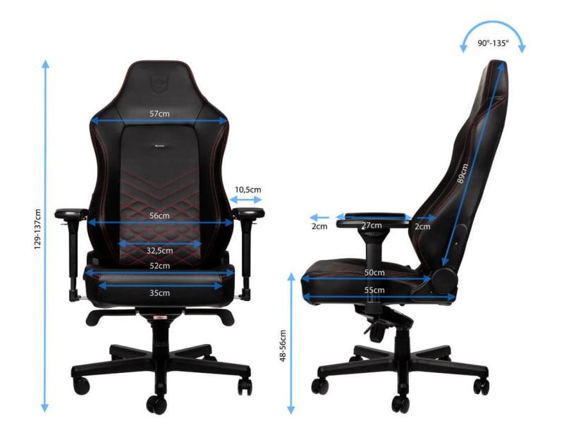 noblechairs Gaming-Stuhl HERO Schwarz/Rot Ergonomischer Gaming-Stuhl