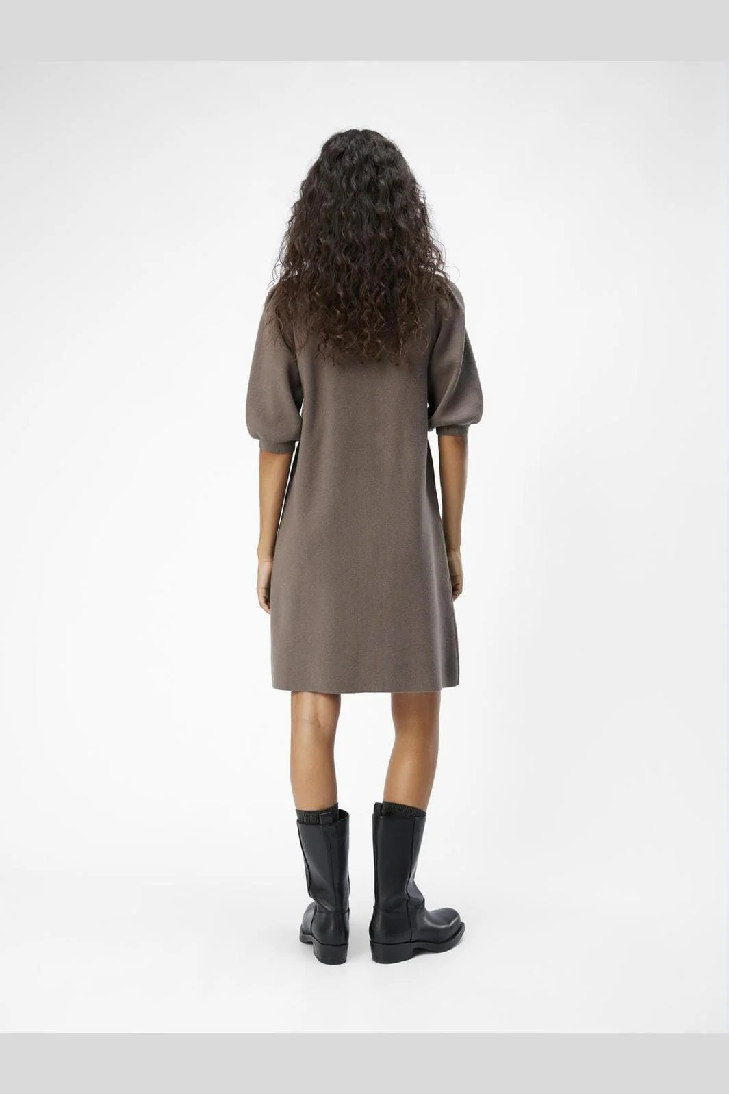 Object Objulla Knit 2/4 Lo Dress 134 4645914 morel black