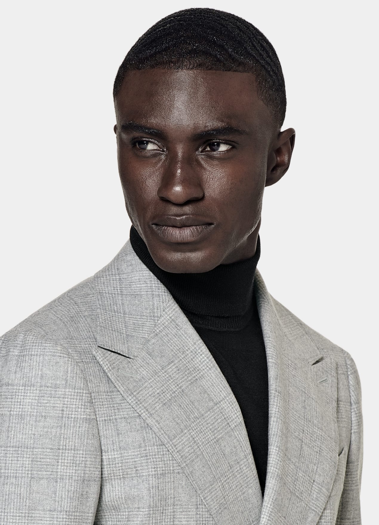 Costume Havana coupe Tailored gris clair à carreaux