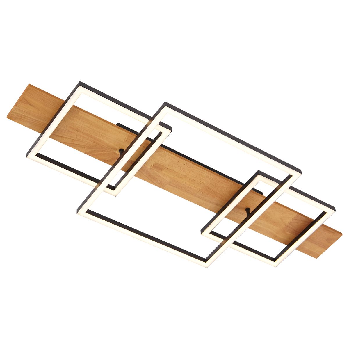 Design plafondlamp zwart vierkant incl. LED 3-staps dimbaar 3-lichts - Nimue