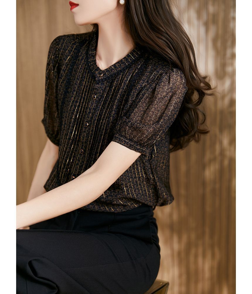 Kwuartz - Blouse met korte mouwen en print