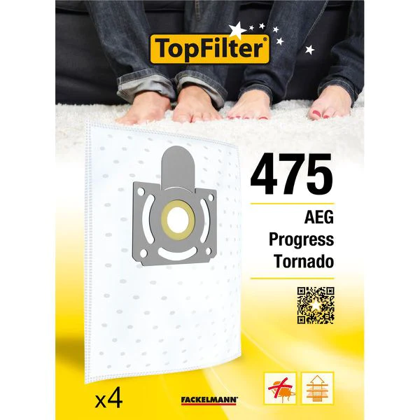 Lot de 4 sacs aspirateur Tornado et AEG Premium TopFilter