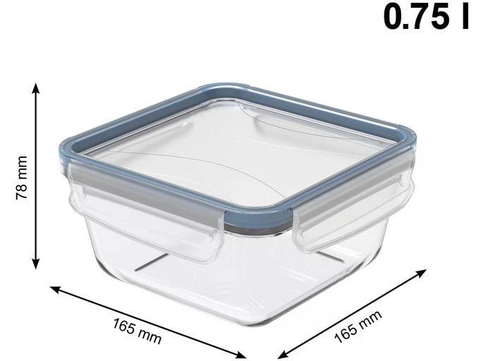 Rotho Vorratsglas Click & Lock 3 x 0.75 l Set Kühlschrankdose aus Glas