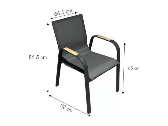 Chaise de jardin en aluminium gris foncé Ayden (lot de 2)