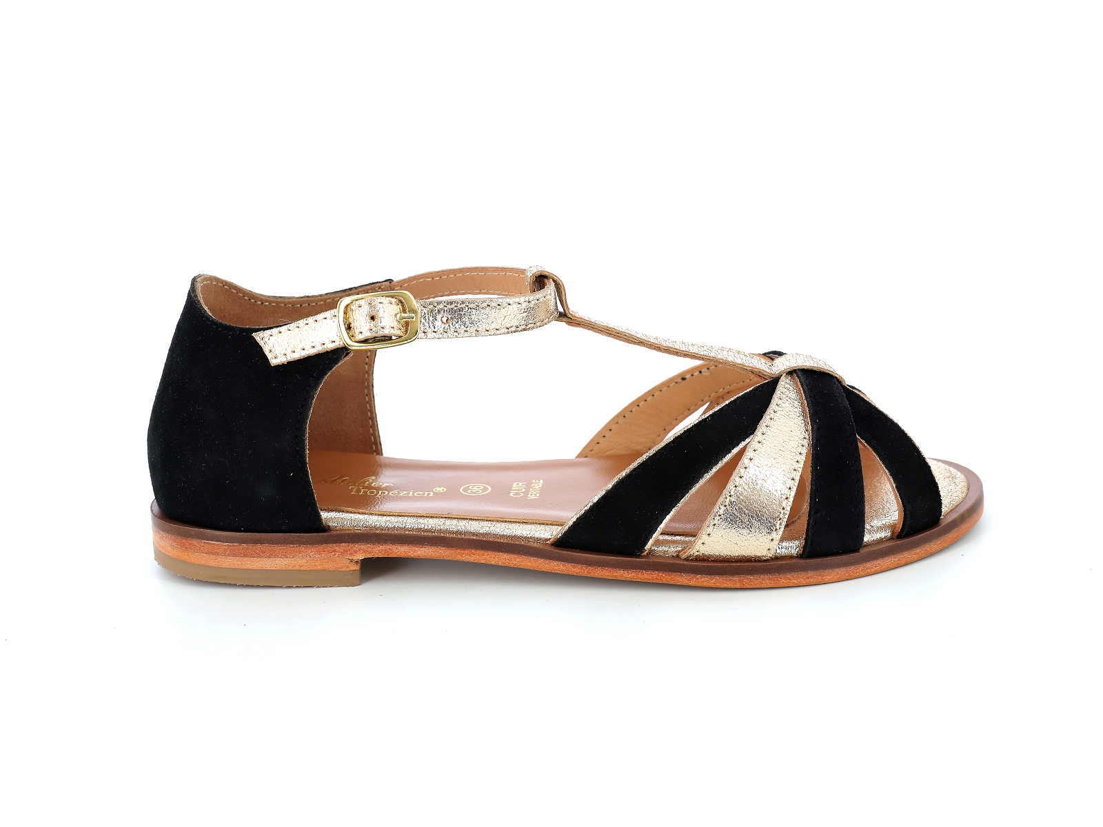 L atelier tropezien-IL 611 Cuir Noir Or