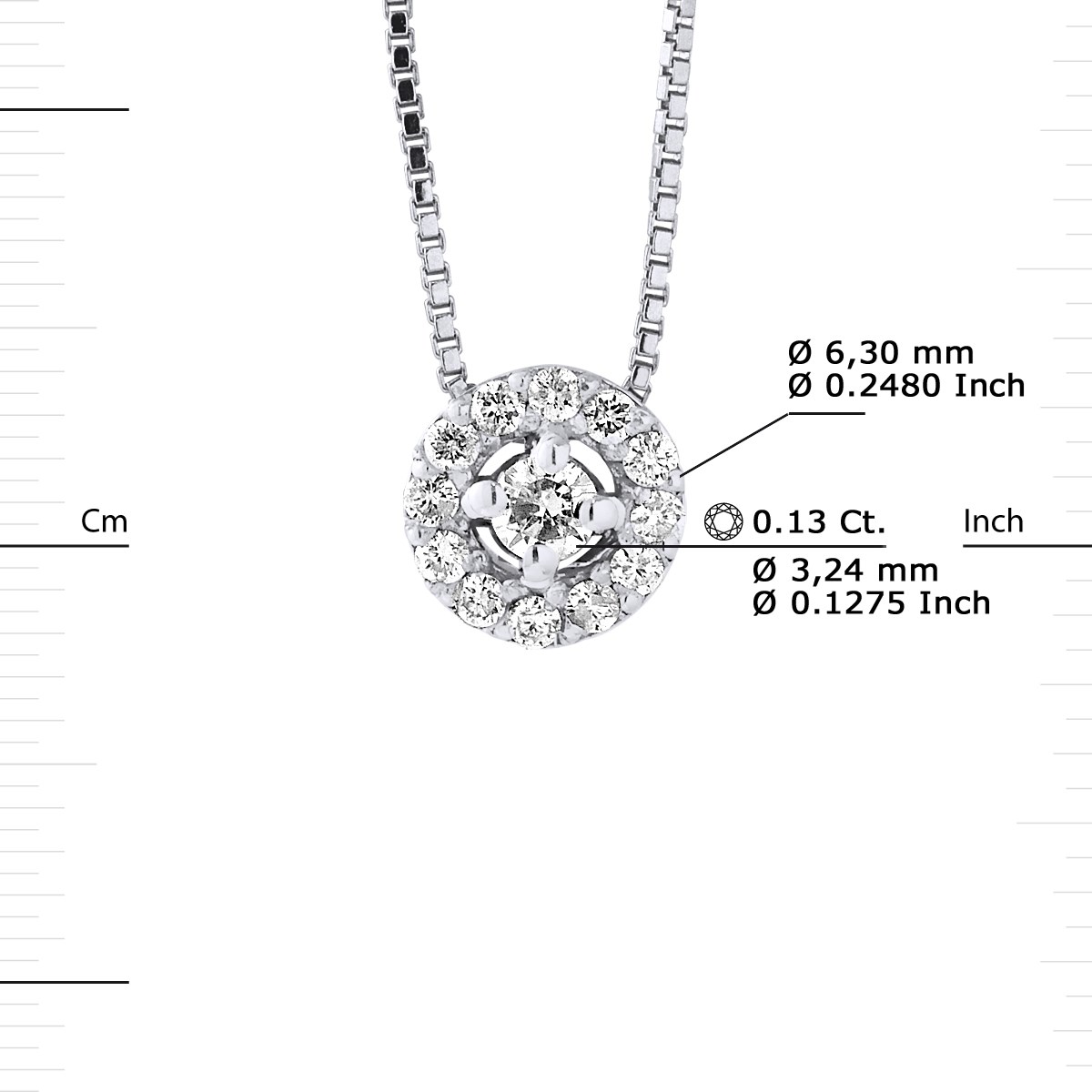 Collier Diamants 0,13 Cts Or Blanc