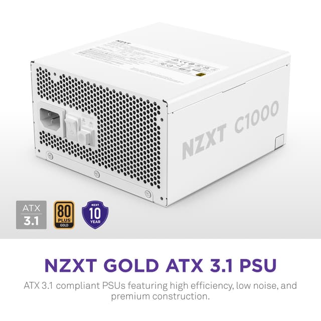 NZXT ATX 3.1 1000W 80+ Gold strømforsyning