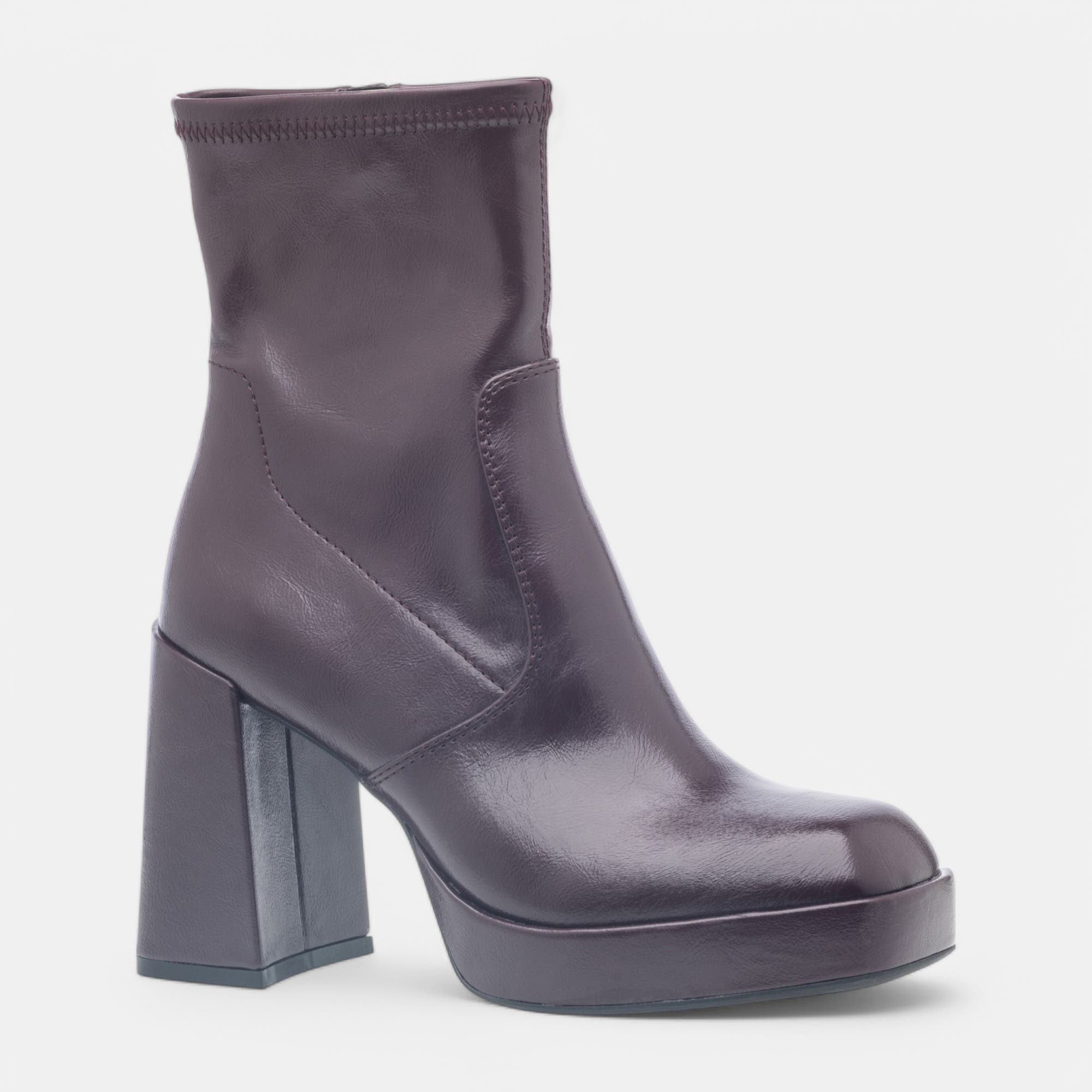Bottines à talon Femme bordeaux