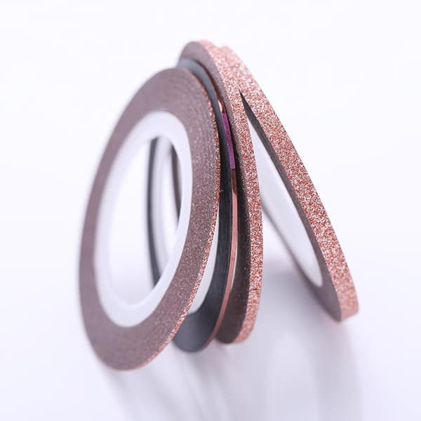 4 ruller negletape - Rosé - Glitterstripetape