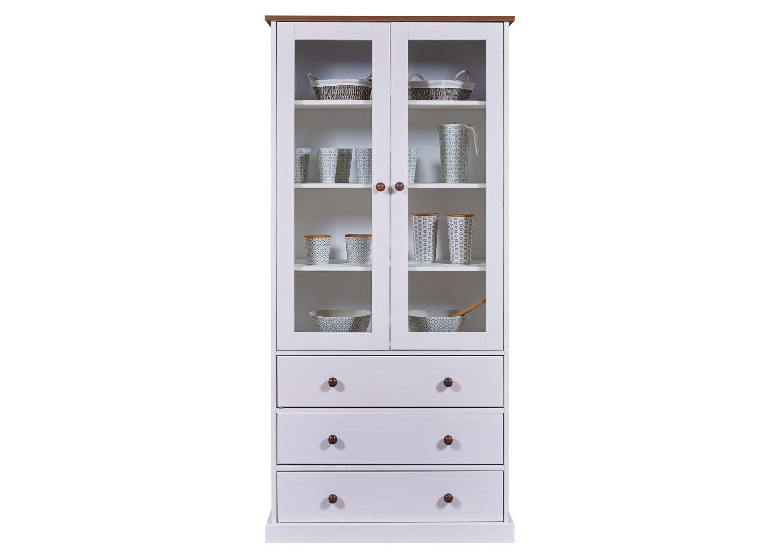 Vitrine JACOB weiß Massivholz