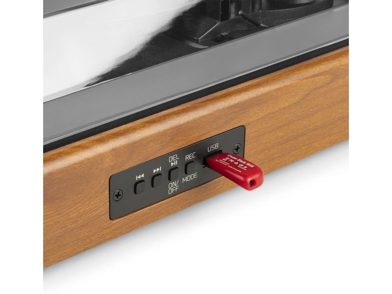 Audizio Plattenspieler RP335 Braun/Schwarz Vintage-Plattenspieler mit zwei Stereolautsprechern mit vollem Frequenzbereich