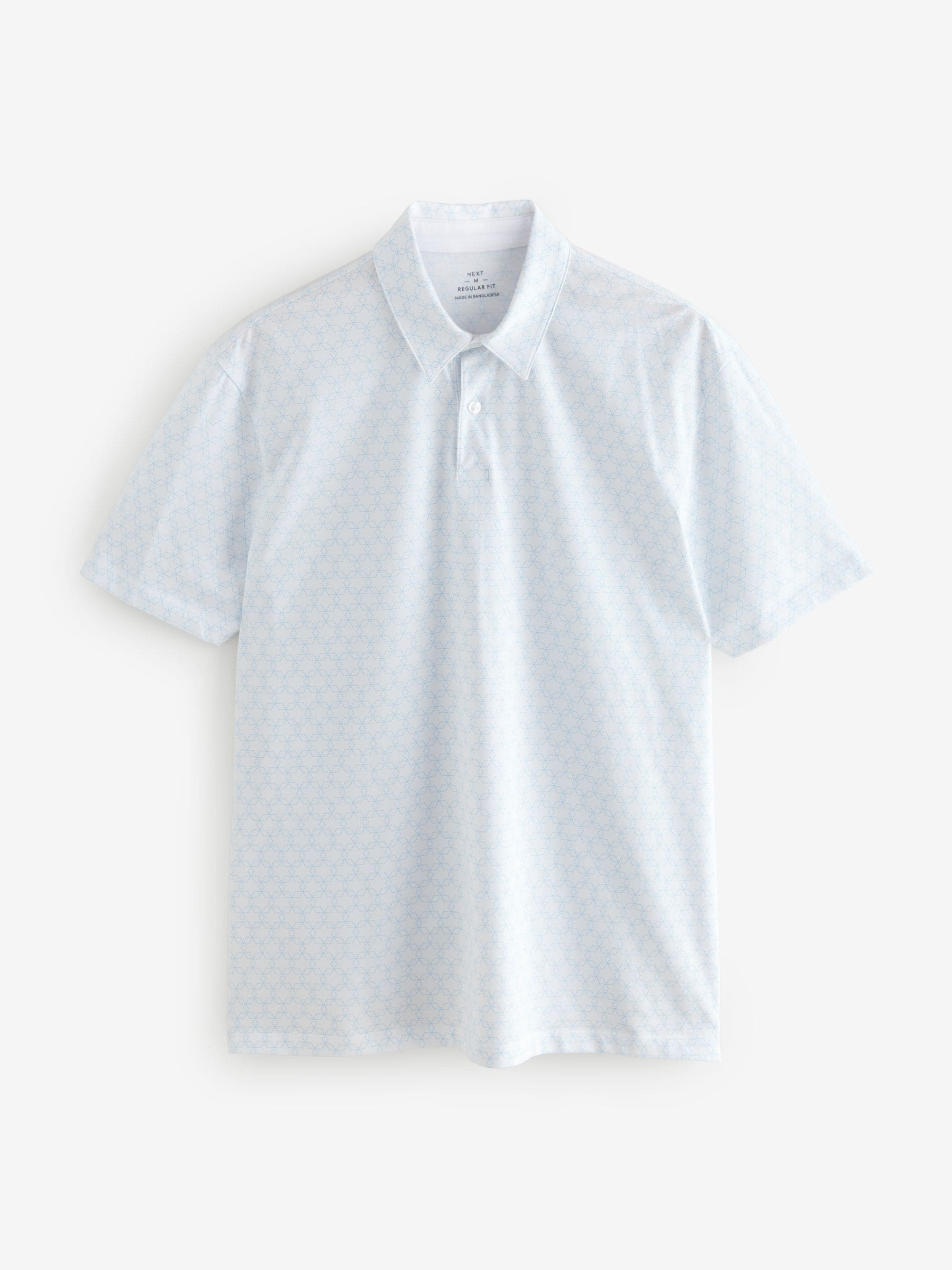 Blauw geo/blauw vlak - Normale Pasvorm - Set van 5 jersey poloshirts met korte mouwen