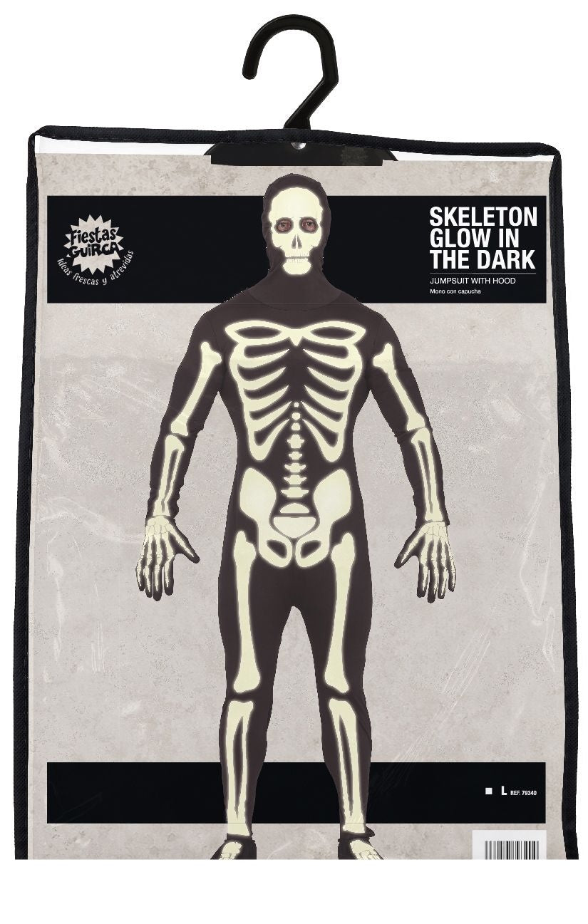 Skelet Halloween Kostuum Heren Zwart L
