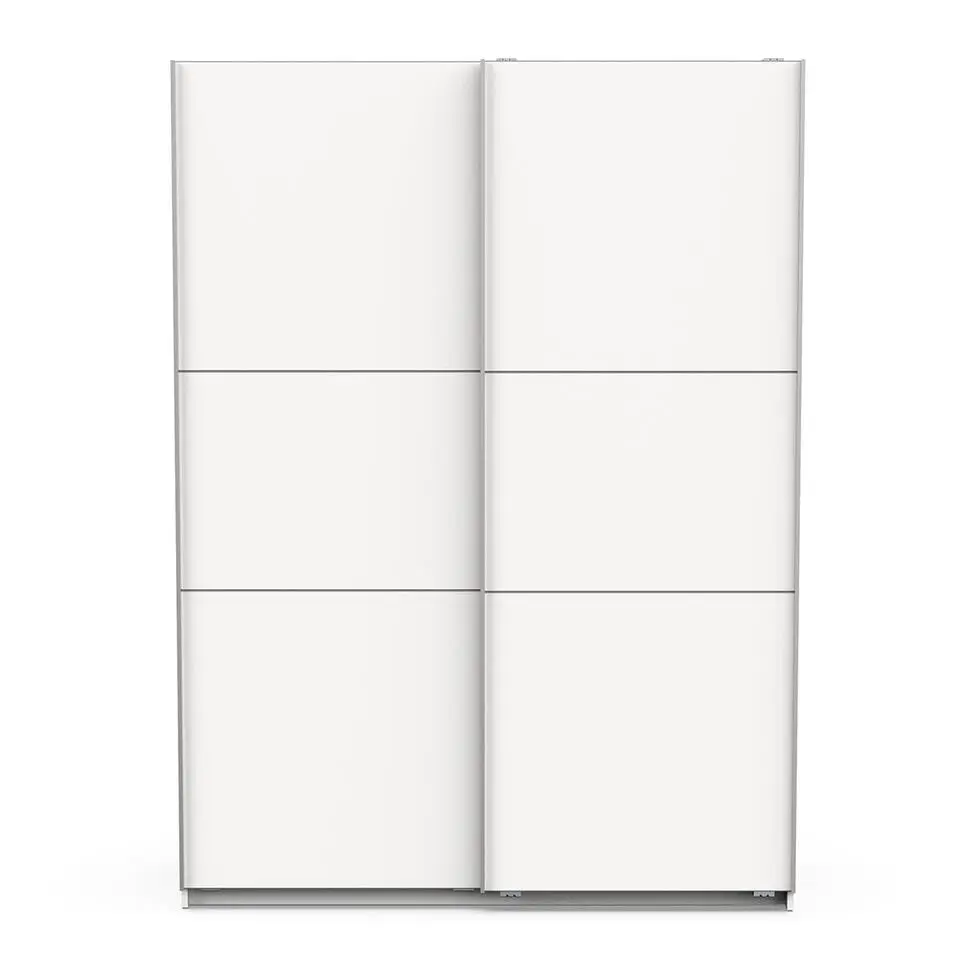Garderobekast Spectre 148cm met schuifdeuren - mat wit