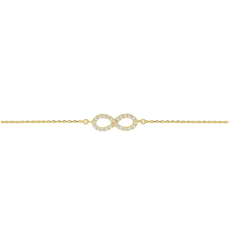 Bracelet Femme - Oxyde de zirconium - Or 18 Carats - Longueur : 18 cm