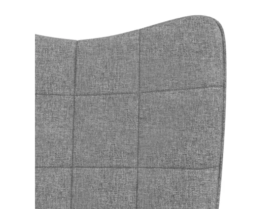 Chaise à bascule avec tabouret Gris clair Tissu