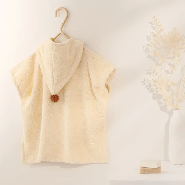 Nobodinoz - So cute Baby Badeponcho, 55 x 58 cm, natural