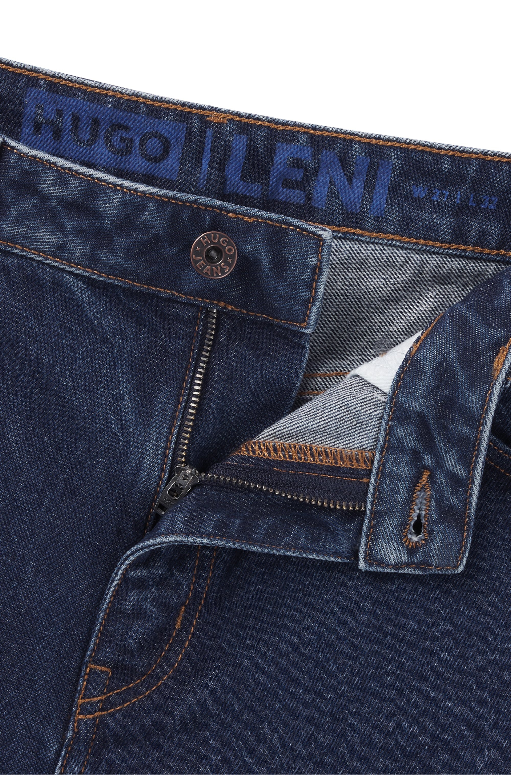 HUGO Blue Relax-fit-Jeans »Leni« mit charakteristischer Stickerei