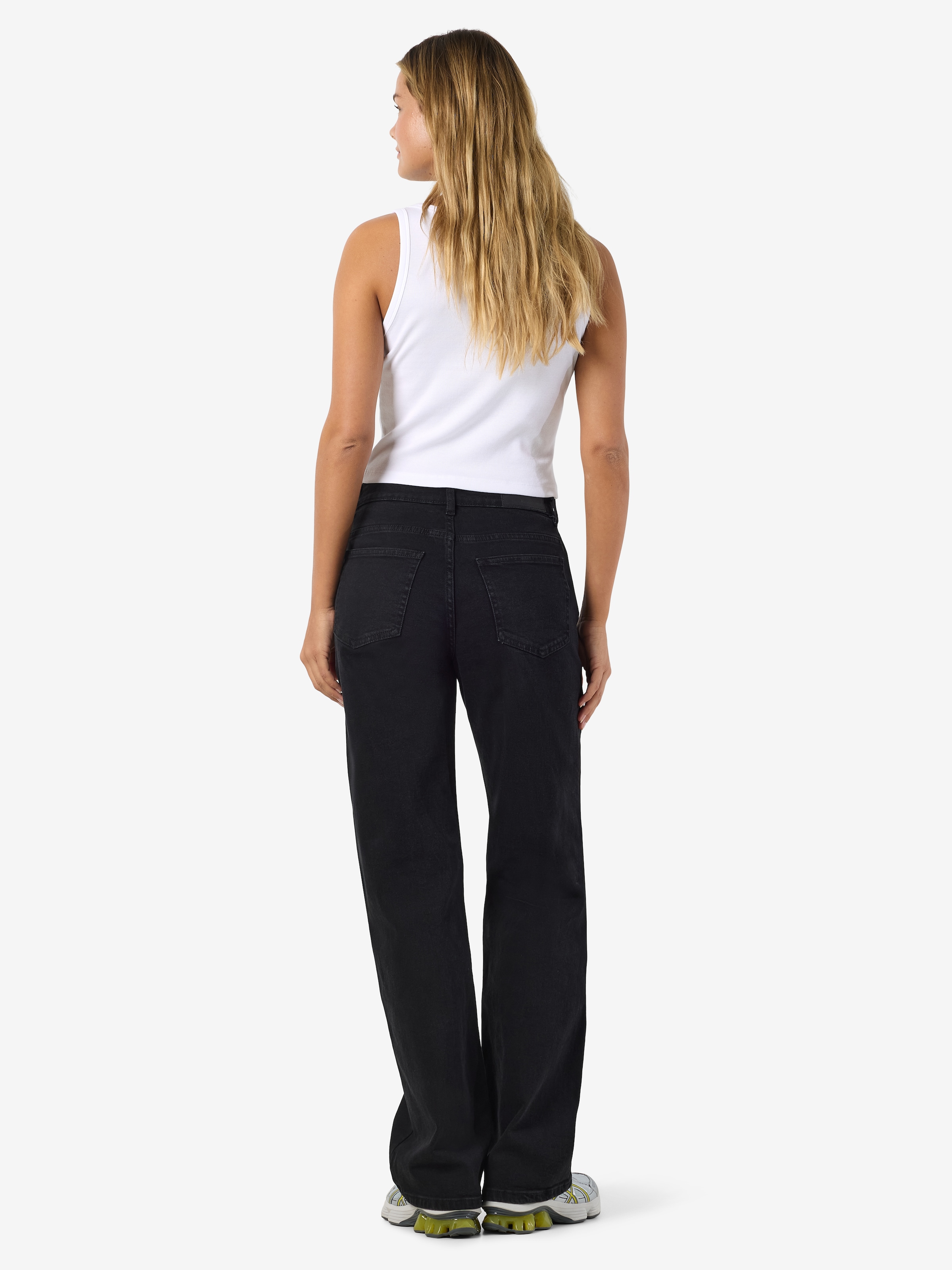 Noisy may Straight-Jeans »NMYOLANDA NW WIDE JEANS BLACK NOOS«, extra lang