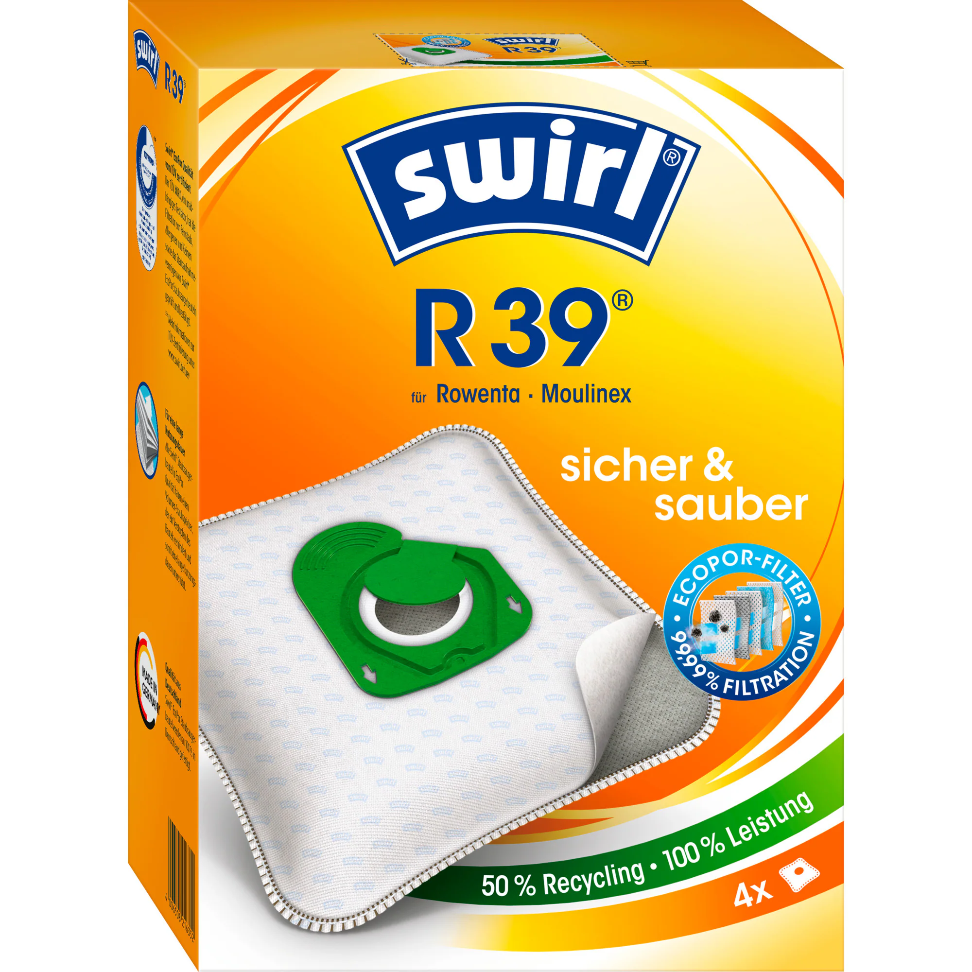 Swirl Staubsaugerbeutel Staubsaugerbeutel R39 EcoPor