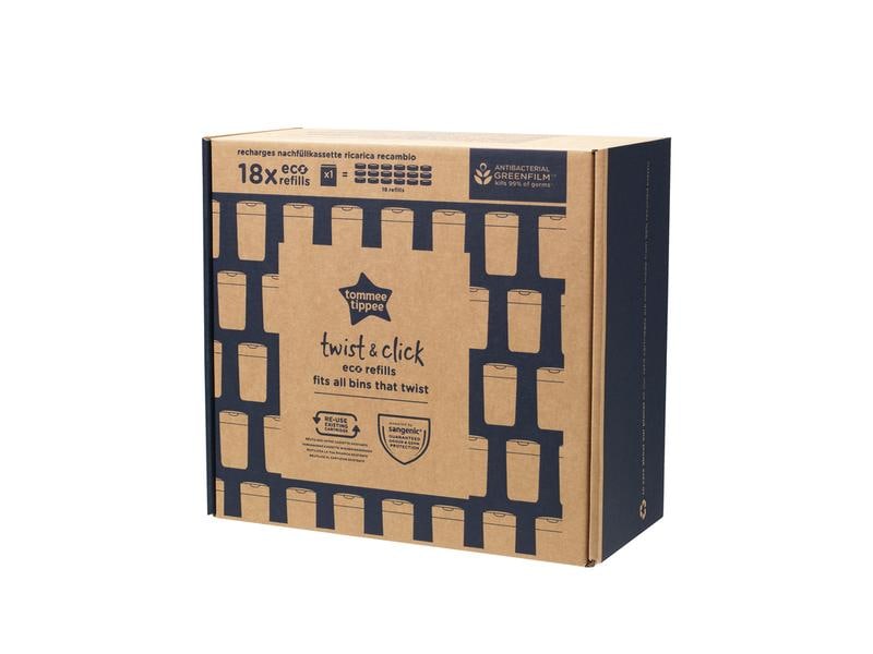 Sangenic Nachfüllkassette Twist & Click 18 Stück Nachfüllkassette für Windeleimer 18er Pack