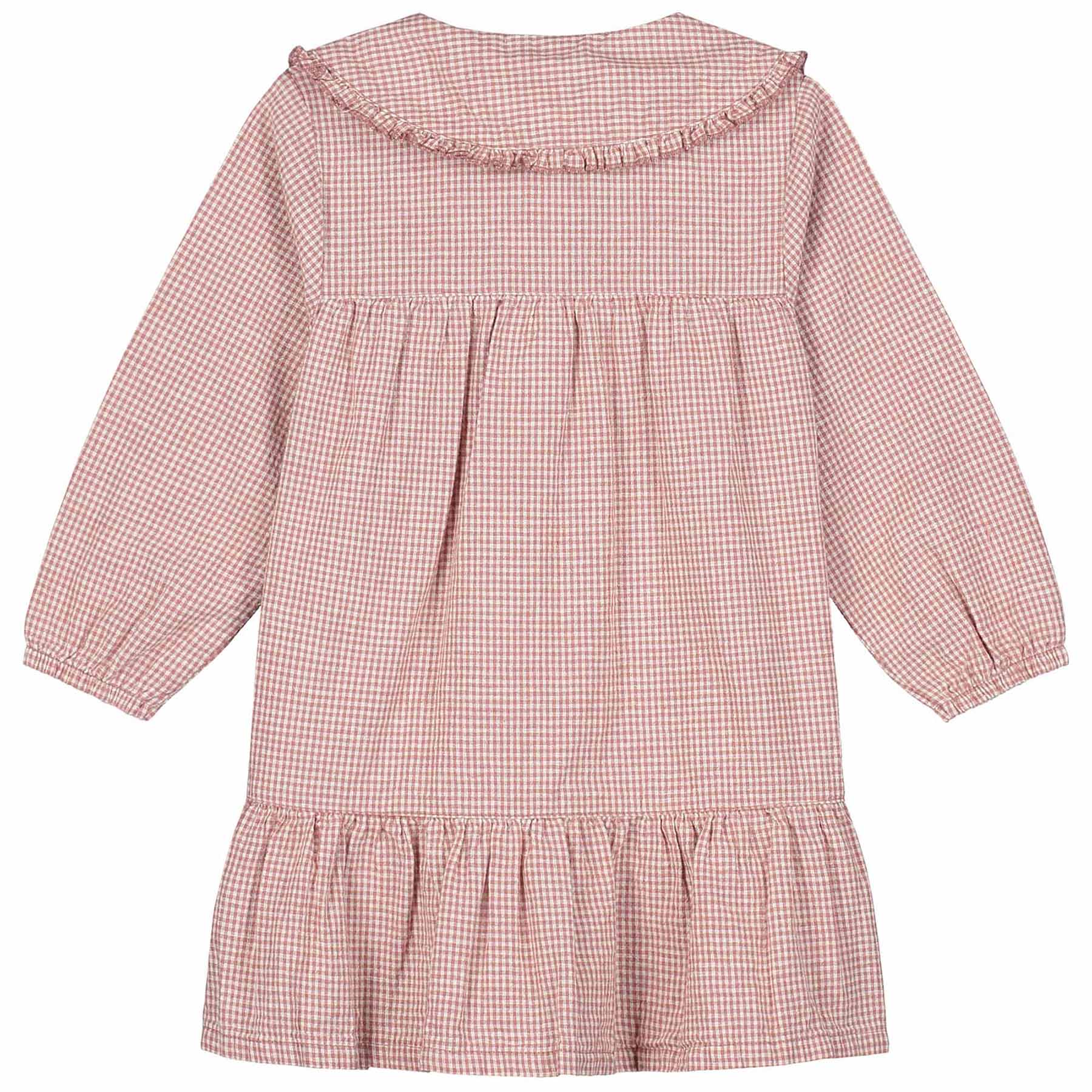 Sweet Petit peuter jurk Suze lange mouwen ruit rood