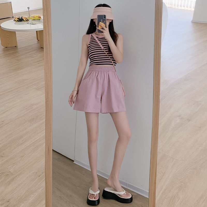 Colarseo - Effen shorts met elastische taille