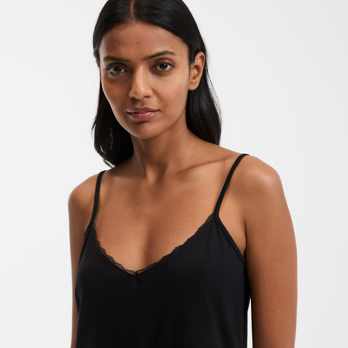 COLEÇÃO LA REDOUTE<br>Camisola com alças finas de algodão