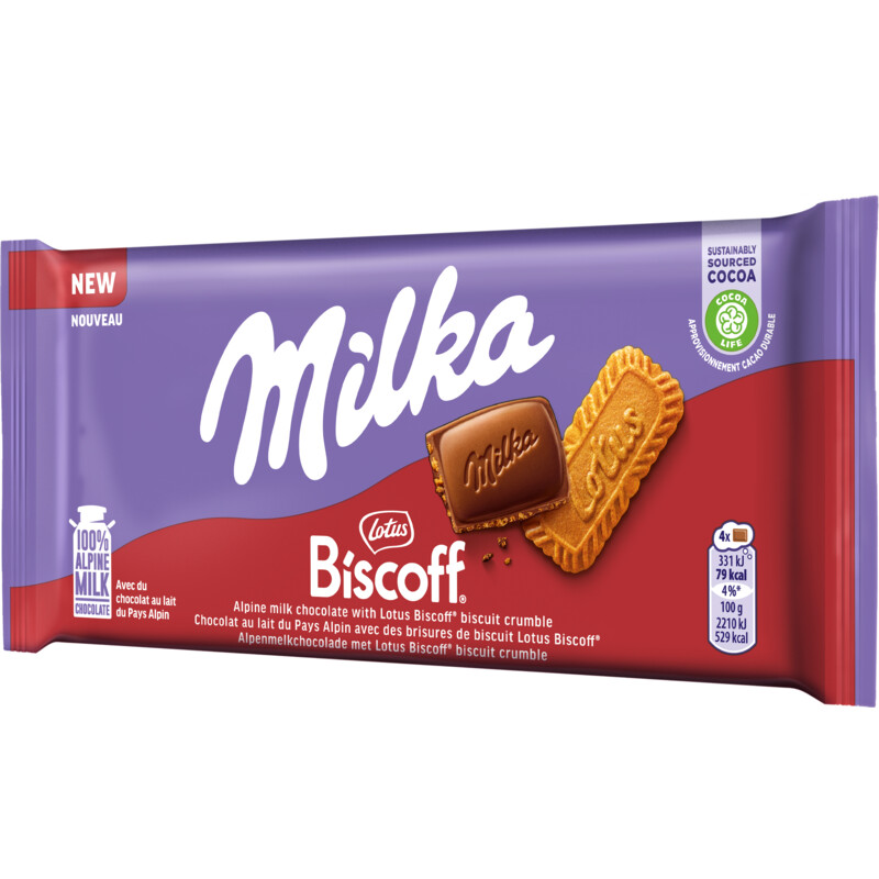 Milka Chocoladereep lotus biscoff