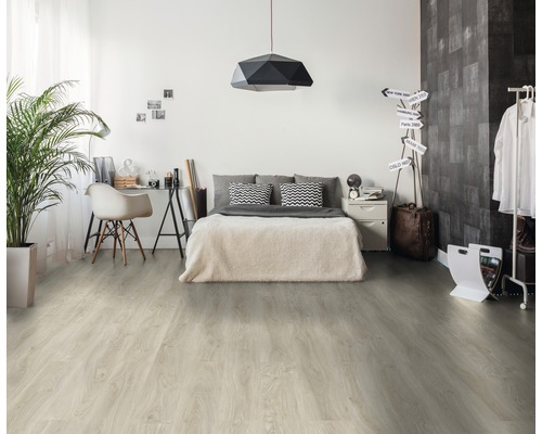 GREEN VINYL vinylvloer, witte eiken landelijke plank, klikverbinding, 1290 x 173 x 3,8 mm